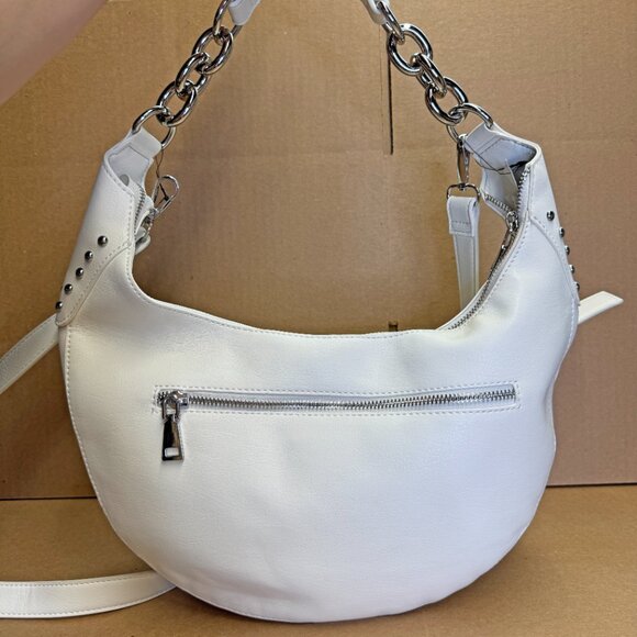 INC International Concepts Giannaa Medium Stud Hobo – Vanilla - Picture 3 of 5